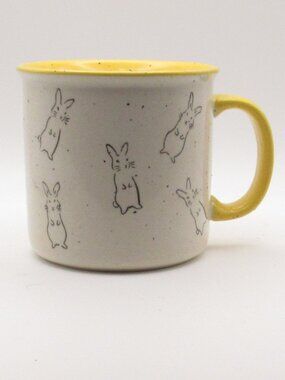 Meritage Yellow and White Speckled Bunny Rabbit Mug Easter Excellent Condition